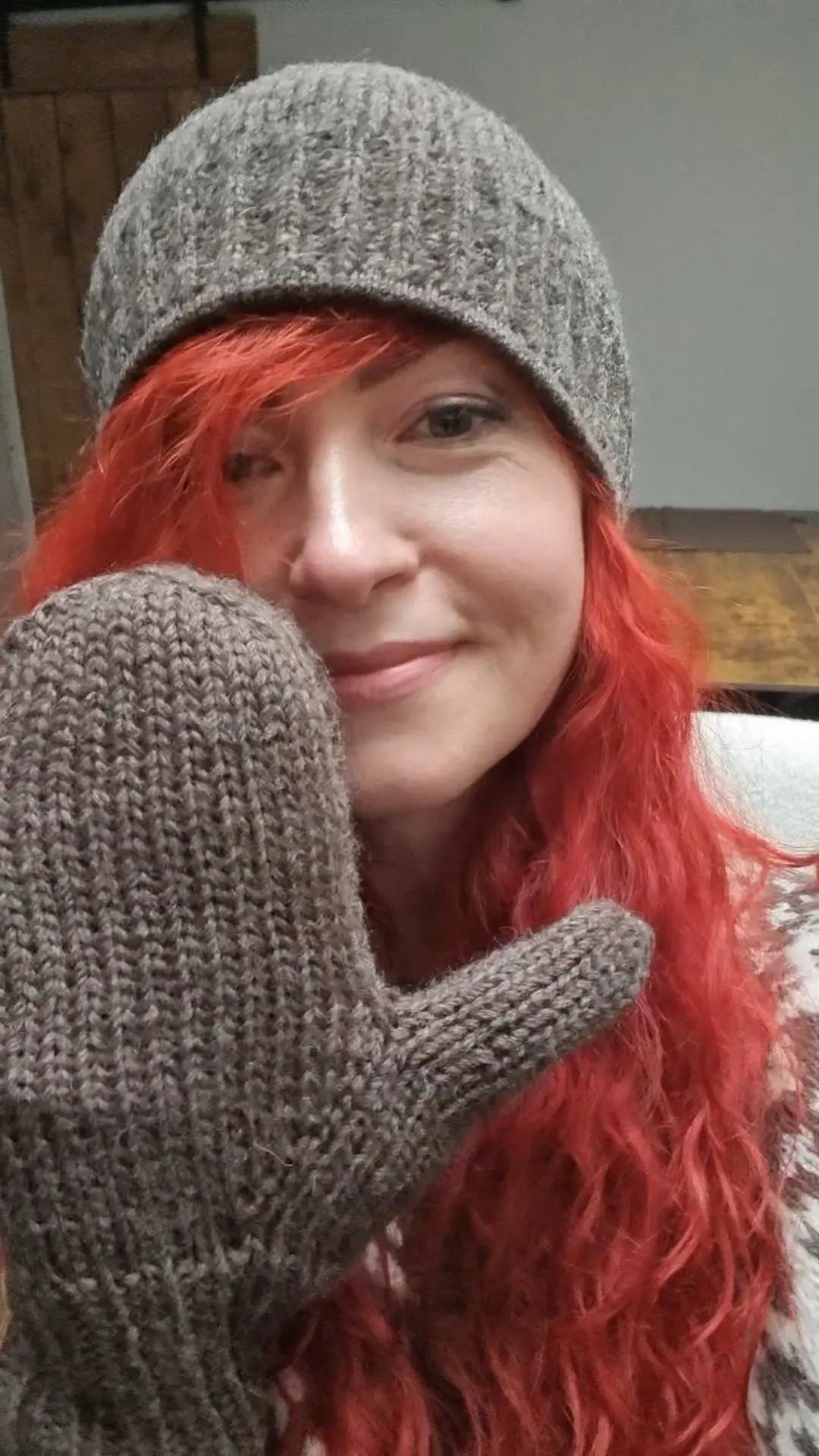 Fuza Wool - Moufles laine mérinos doublés, tricoté main