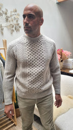 Fisherman - Pull homme Aran traditionnel, pure laine Geelong (agneau)