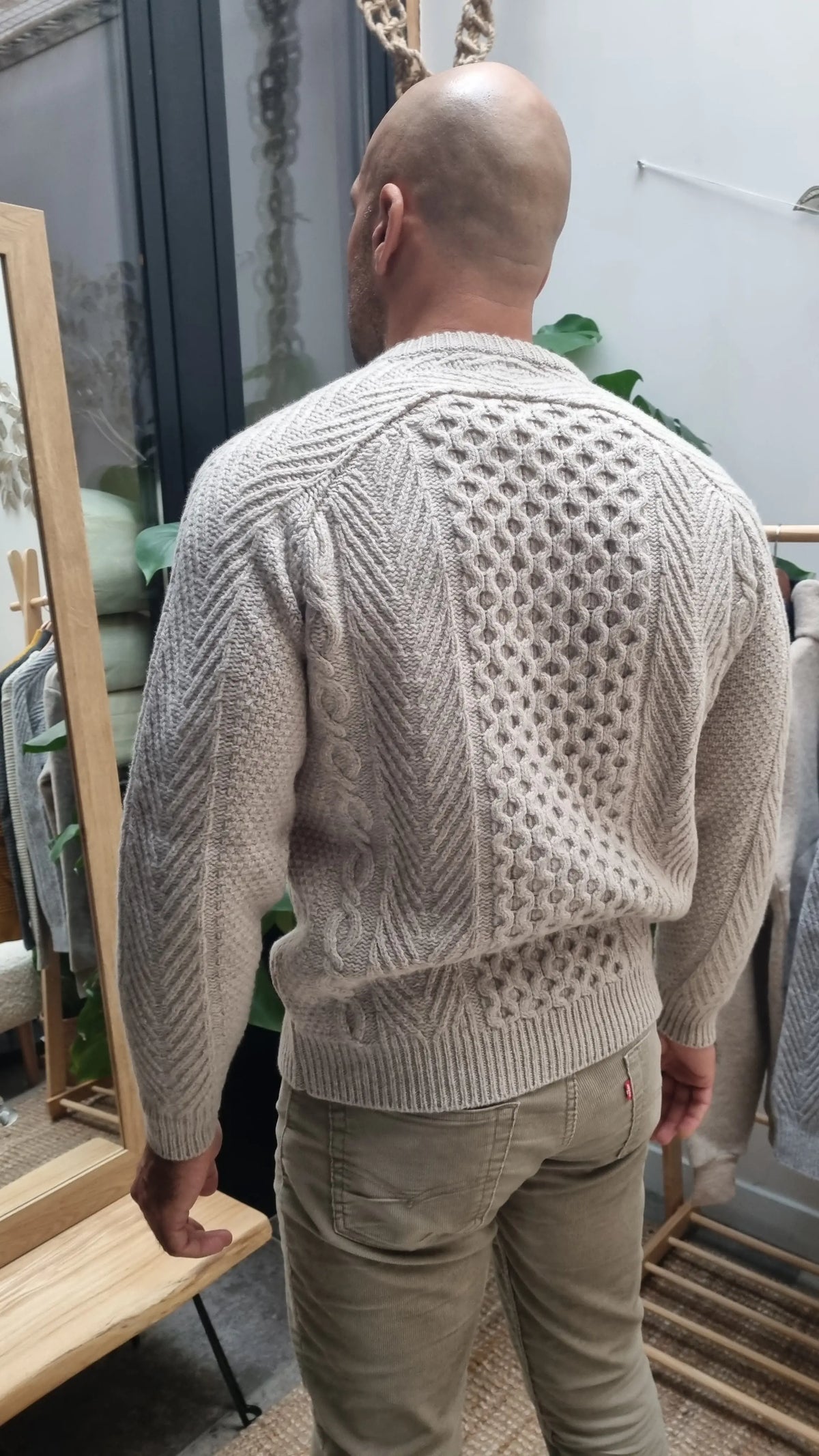 Fisherman - Pull homme Aran traditionnel, pure laine Geelong (agneau)