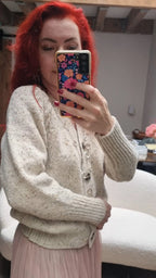 Fisherman - Women's raglan cardigan – Donegal merino tweed