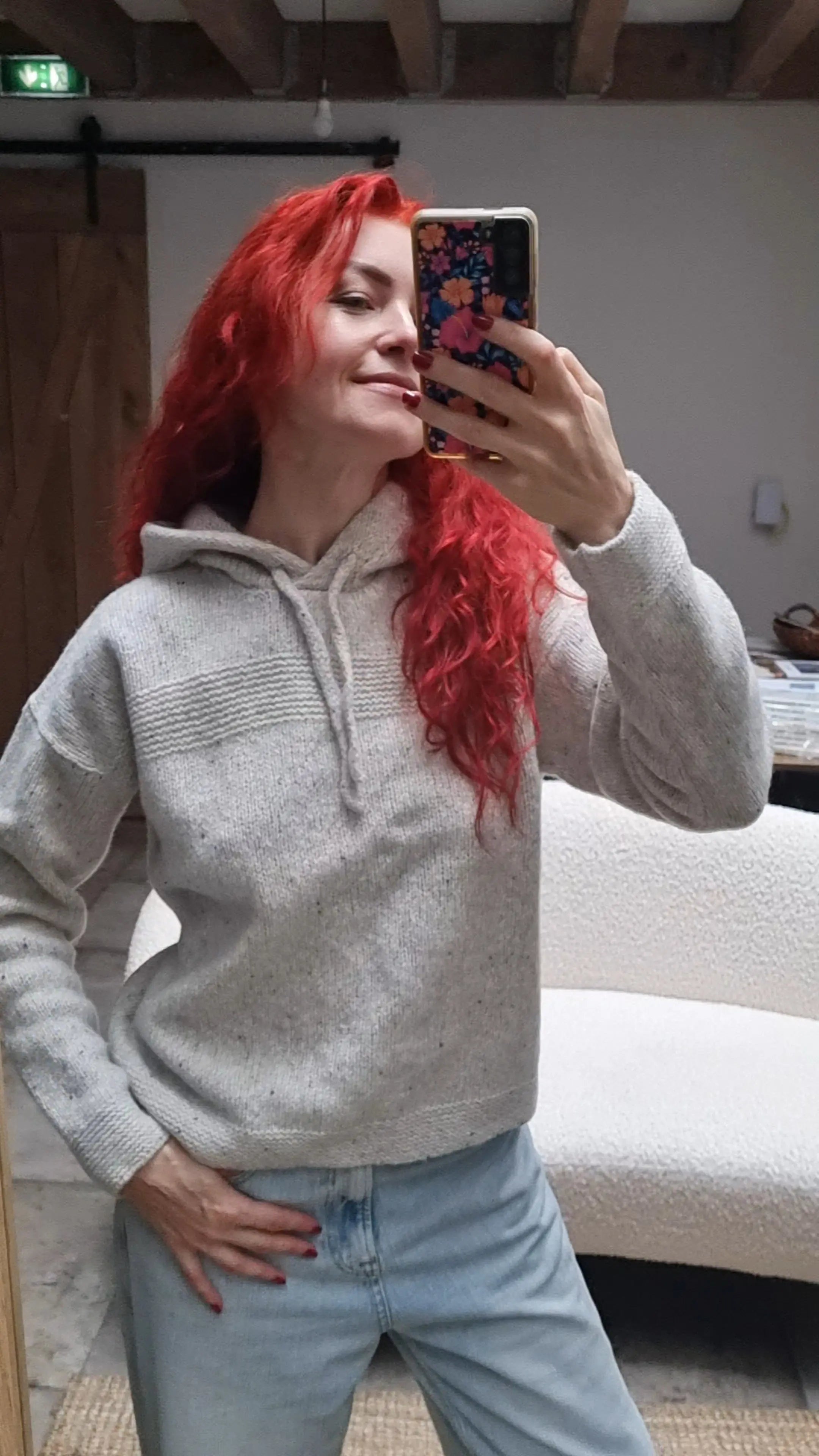 Fisherman - Pull Hoody femme mérinos-cachemire