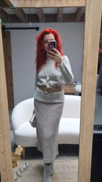 Fisherman - Pull col montant femme en alpaga et laine Highland