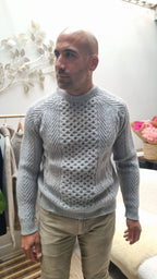 Fisherman - Pull homme Aran traditionnel, pure laine Geelong (agneau)