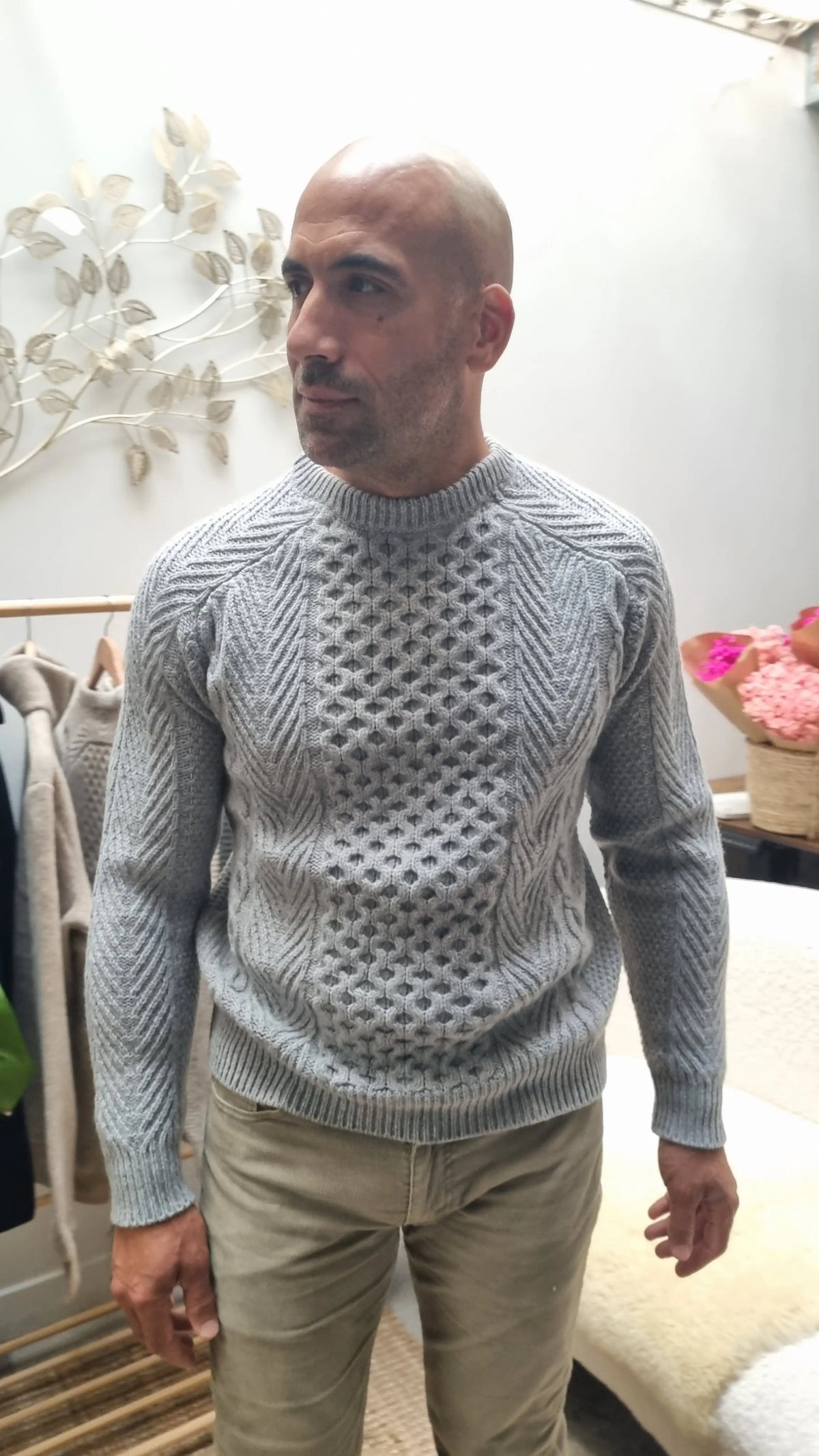 Fisherman - Pull homme Aran traditionnel, pure laine Geelong (agneau)