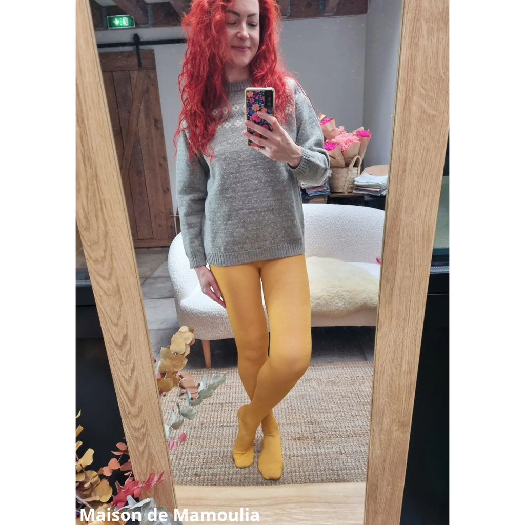 Grödo - Collant femme laine-coton bio