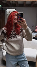 Fuza Wool - Pull Che Che col rond laine mérinos, tricoté main