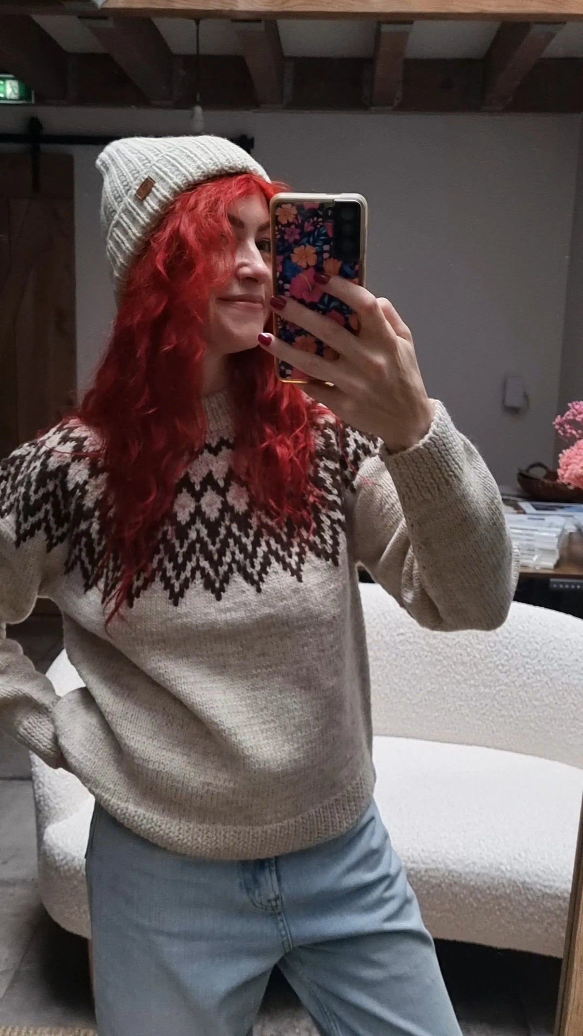 Fuza Wool - Pull Che Che col rond laine mérinos, tricoté main