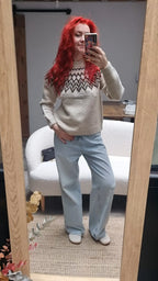Fuza Wool - Pull Che Che col rond laine mérinos, tricoté main