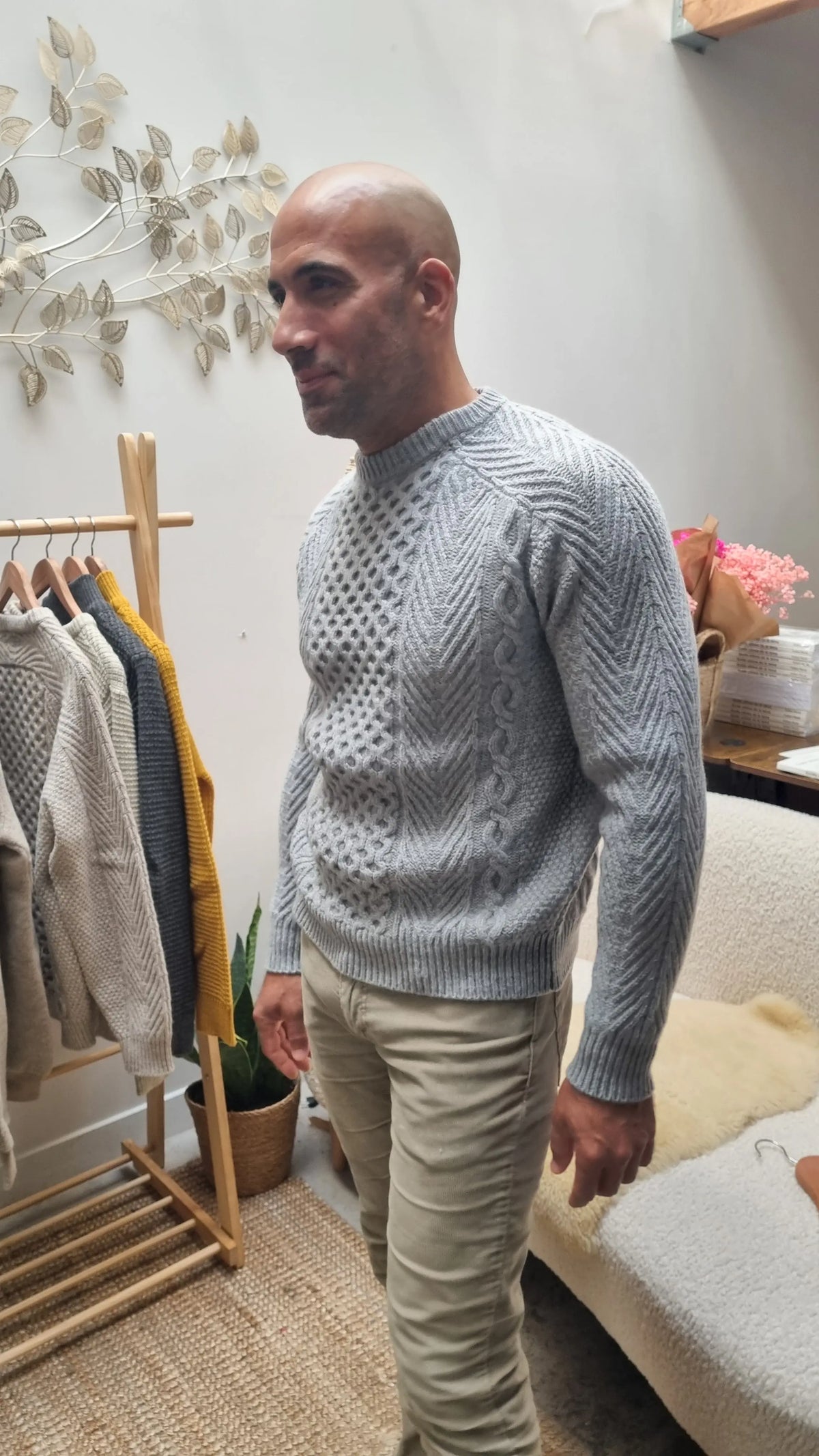 Fisherman - Pull homme Aran traditionnel, pure laine Geelong (agneau)