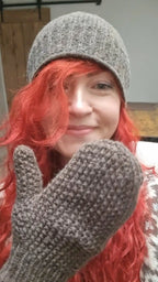Fuza Wool - Moufles laine mérinos doublés, tricoté main