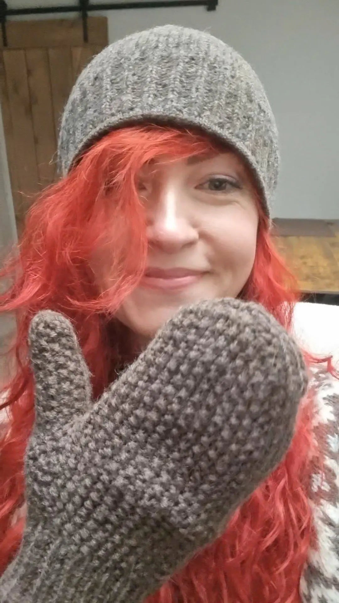 Fuza Wool - Moufles laine mérinos doublés, tricoté main