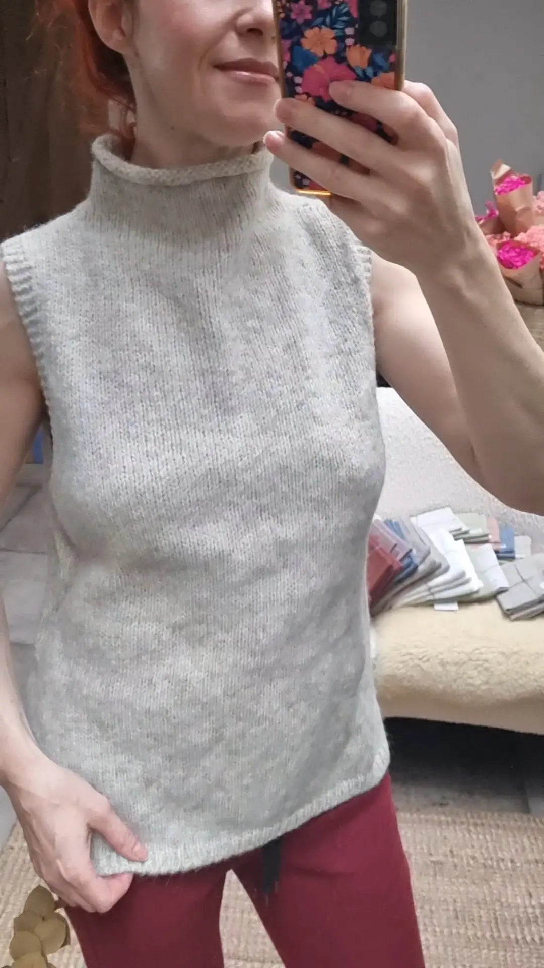 Fisherman - Pull sans manches femme en alpaga & laine Highland