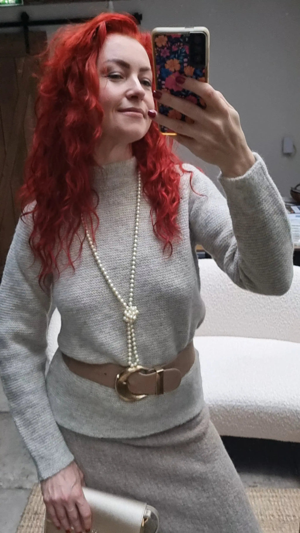 Fisherman - Pull col montant femme en alpaga et laine Highland
