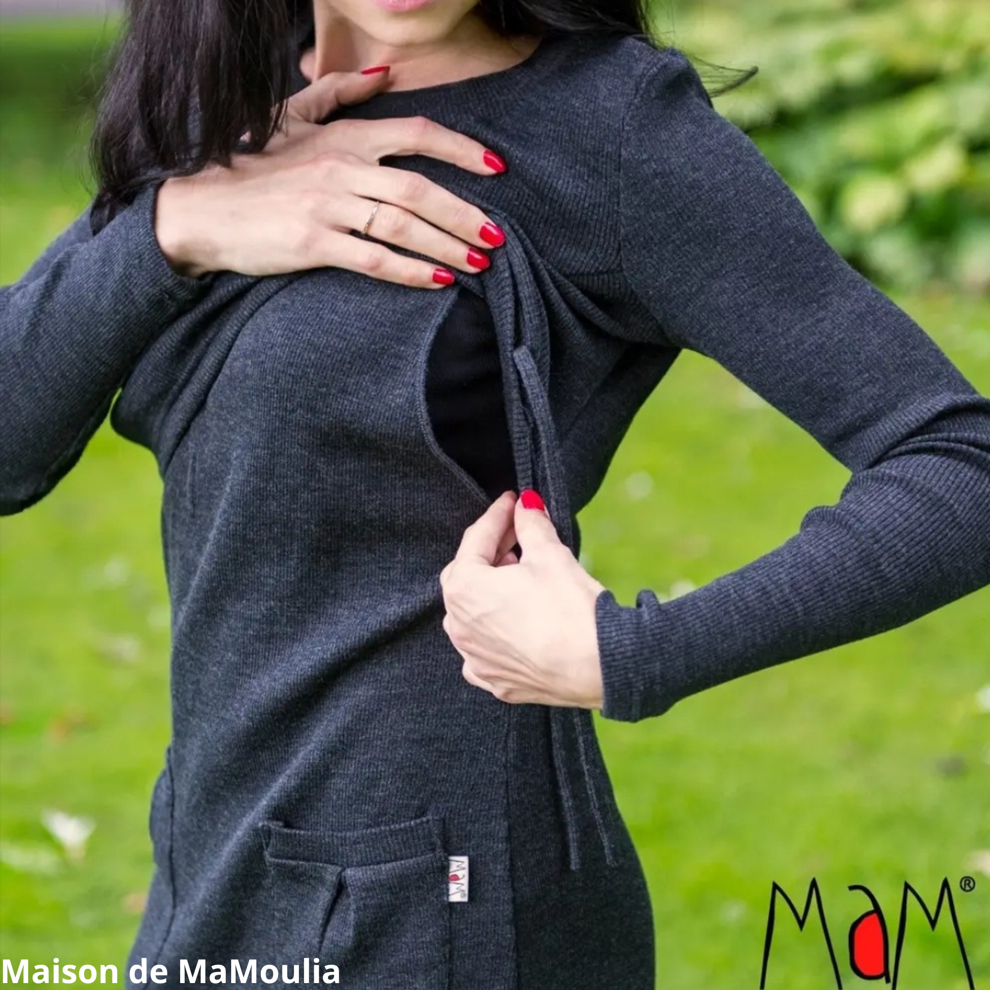 MaM - Robe-tunique Motherhood 3 en 1, laine mérinos