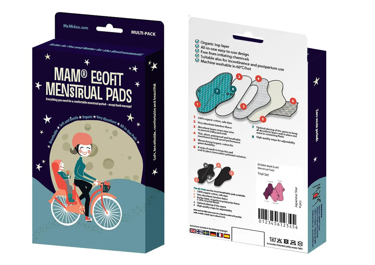 MaM - Serviettes hygiéniques lavables – coton bio - Maxi Nuit MaM