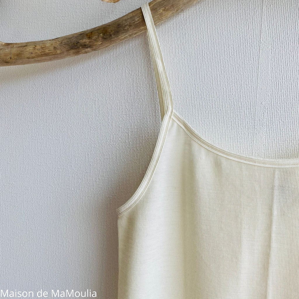 Cosilana - Débardeur femme bretelles fines, laine-soie