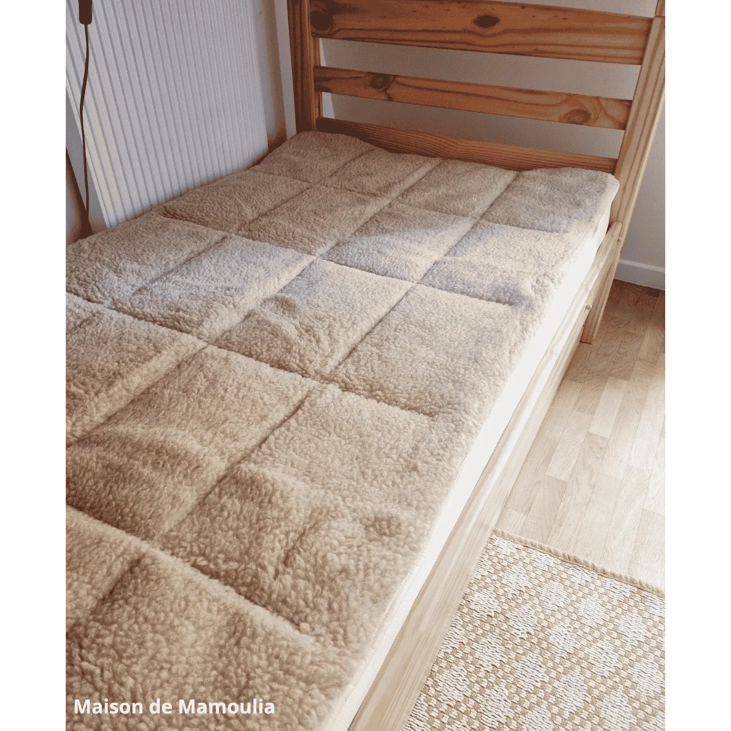 Surmatelas double face, laine de mouton de Cobourg - Maison de Mamoulia Maison de Mamoulia