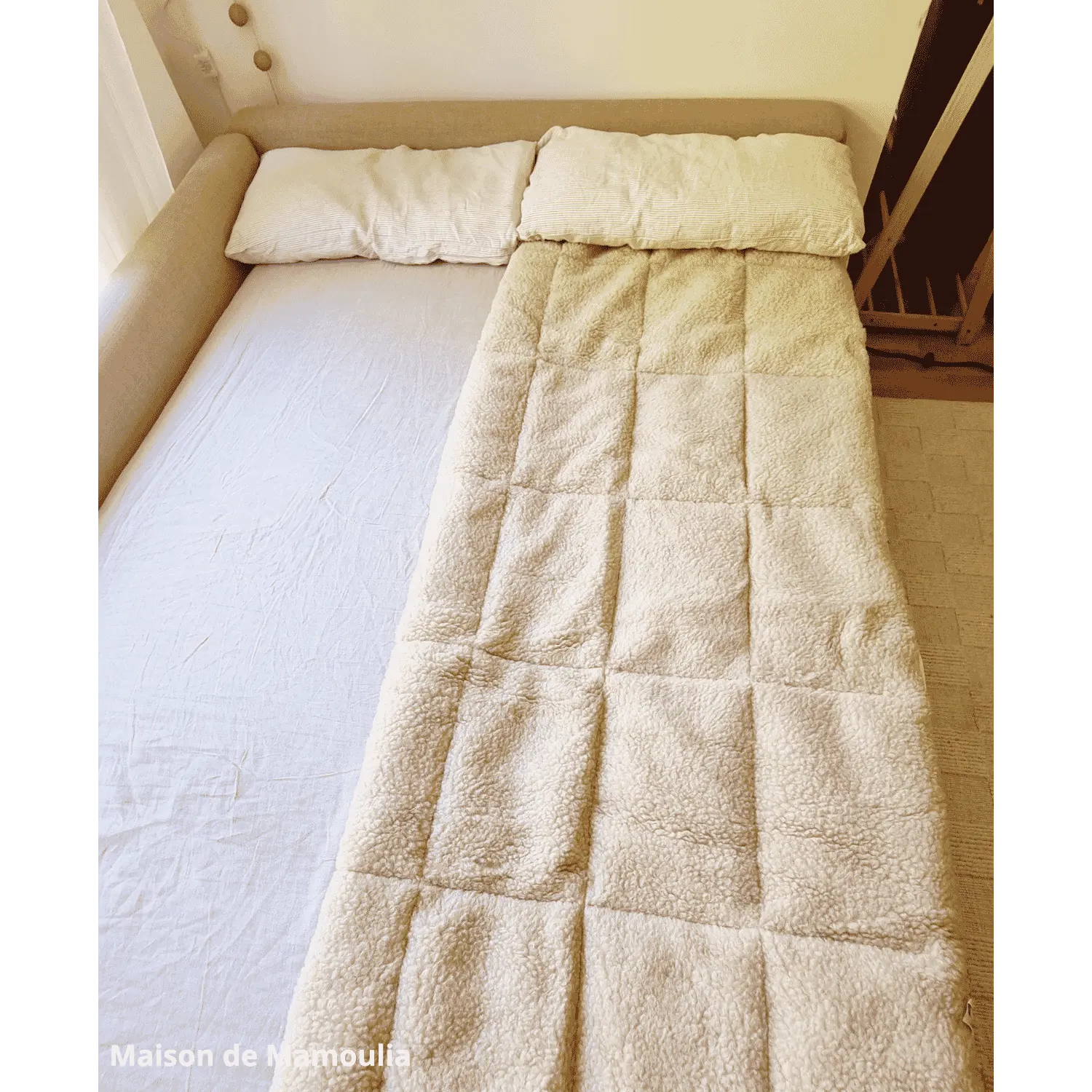 Surmatelas double face, laine de mouton de Cobourg - Maison de Mamoulia Maison de Mamoulia