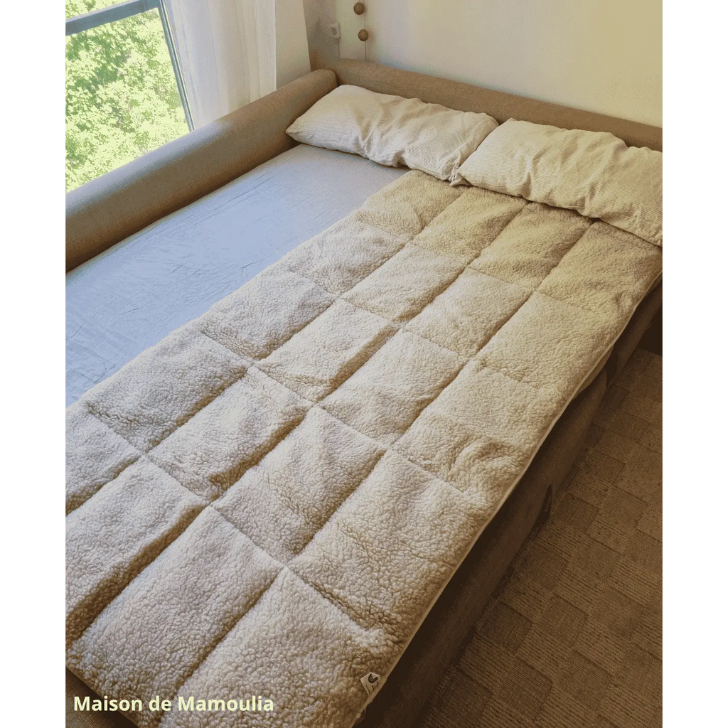 Surmatelas double face, laine de mouton de Cobourg - Maison de Mamoulia Maison de Mamoulia