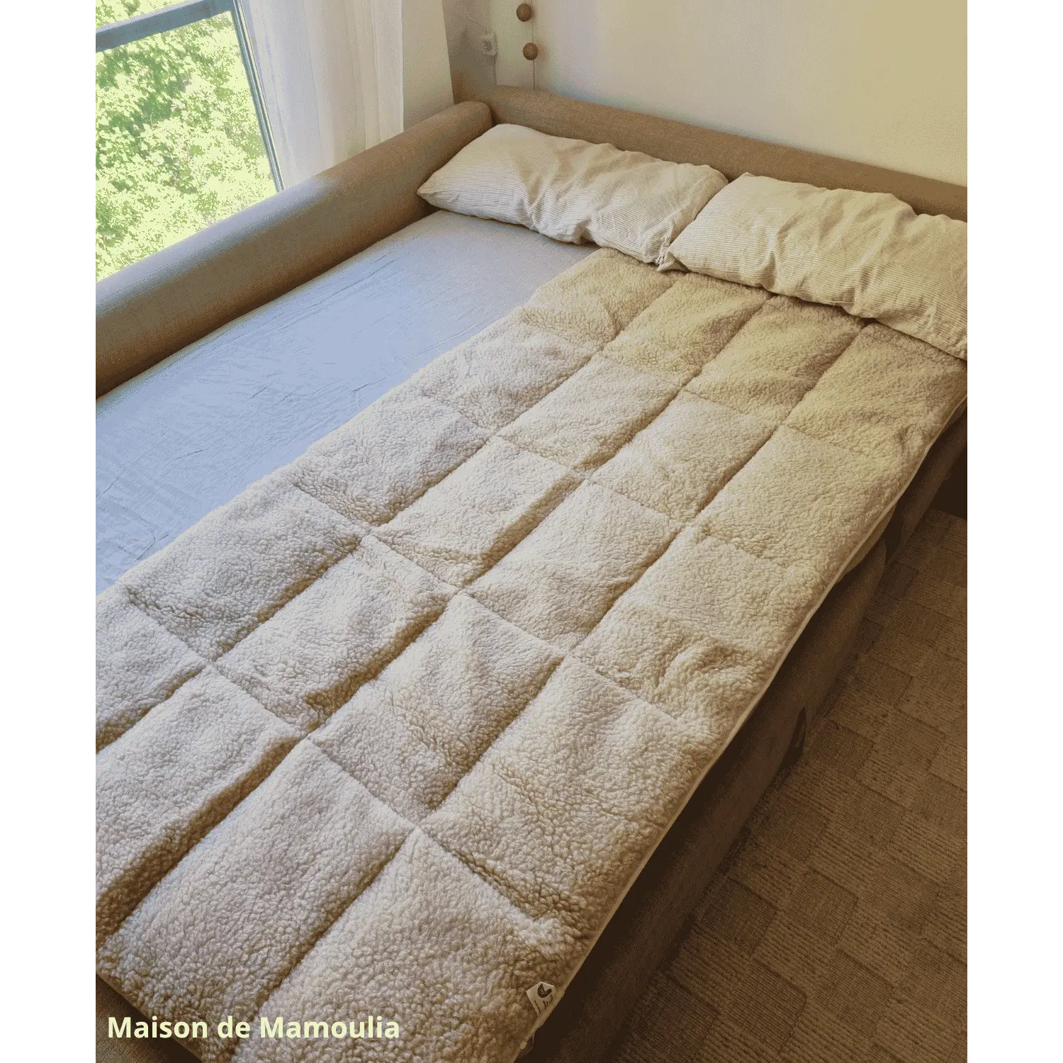 Surmatelas double face, laine de mouton de Cobourg - Maison de Mamoulia Maison de Mamoulia