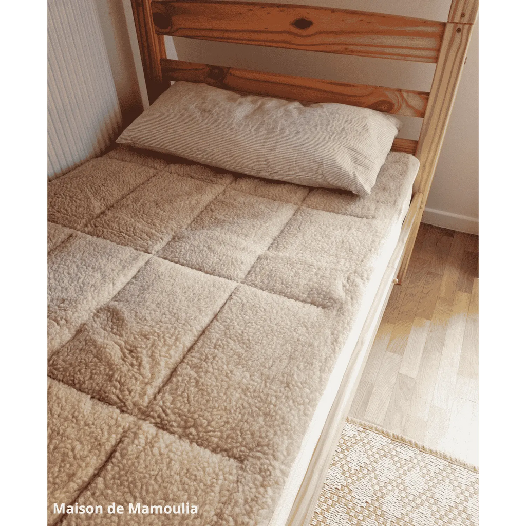 Surmatelas double face, laine de mouton de Cobourg - Maison de Mamoulia Maison de Mamoulia