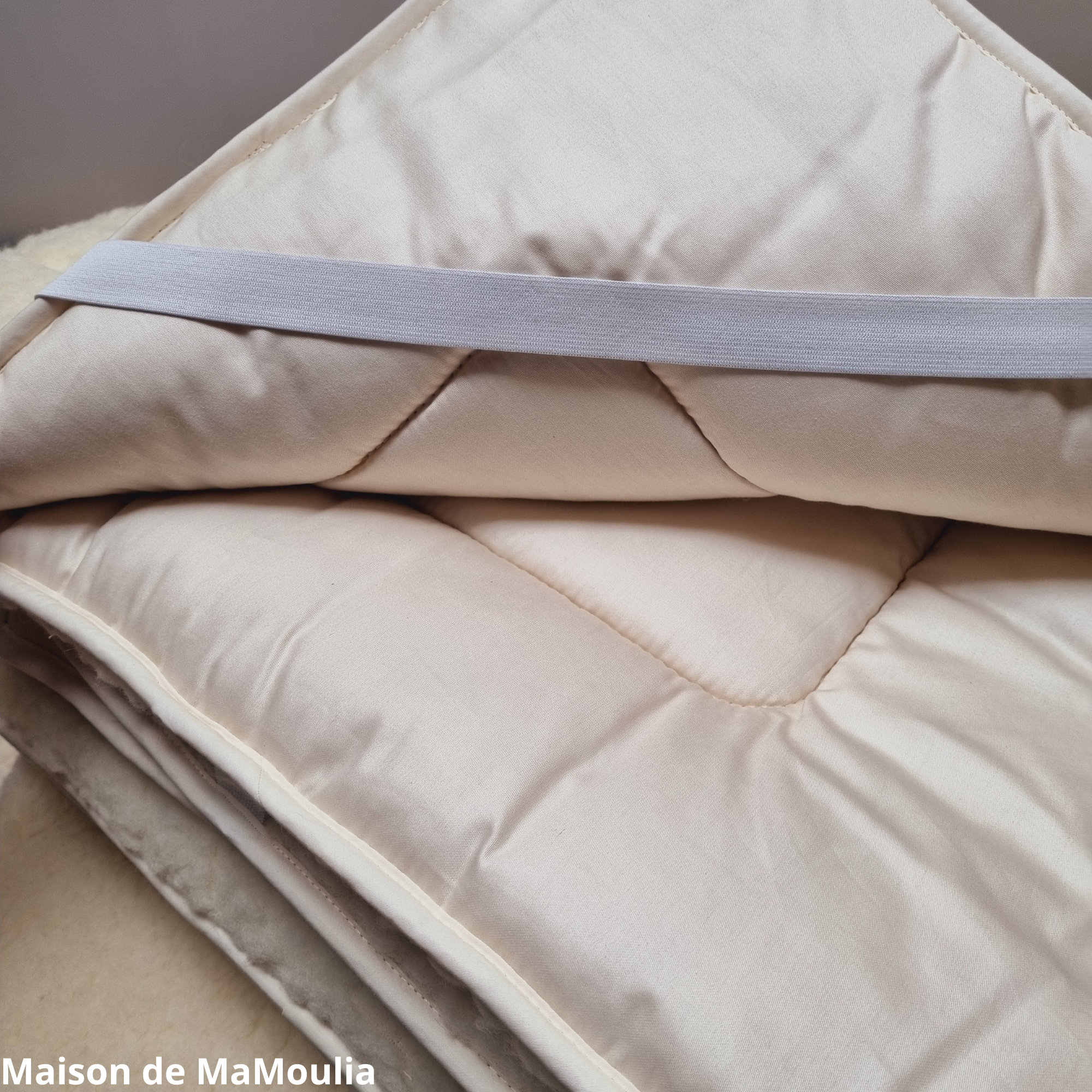 Saling - Sur-matelas double face, pure laine-coton bio