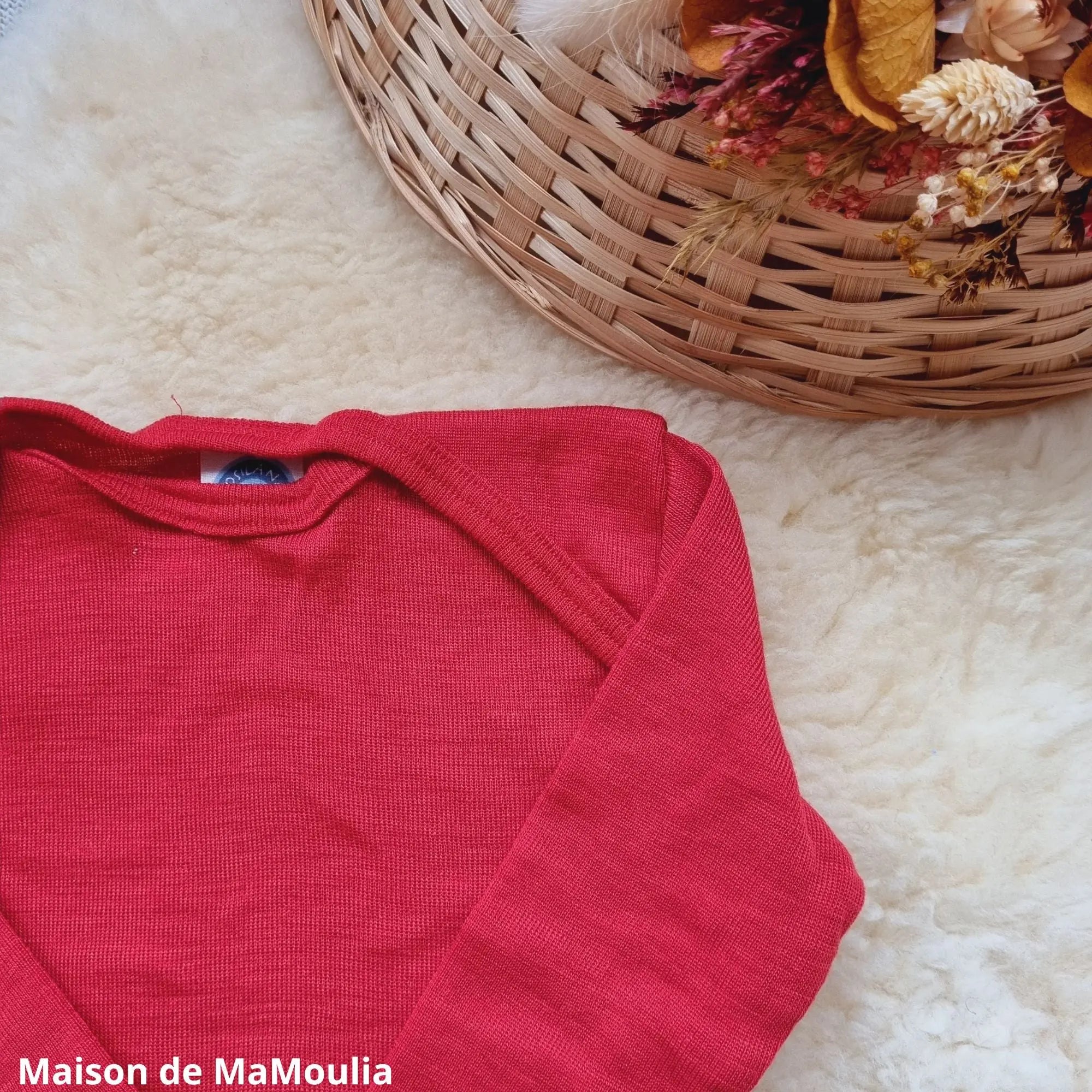 Cosilana - T-shirt bébé manches longues, laine-soie Cosilana