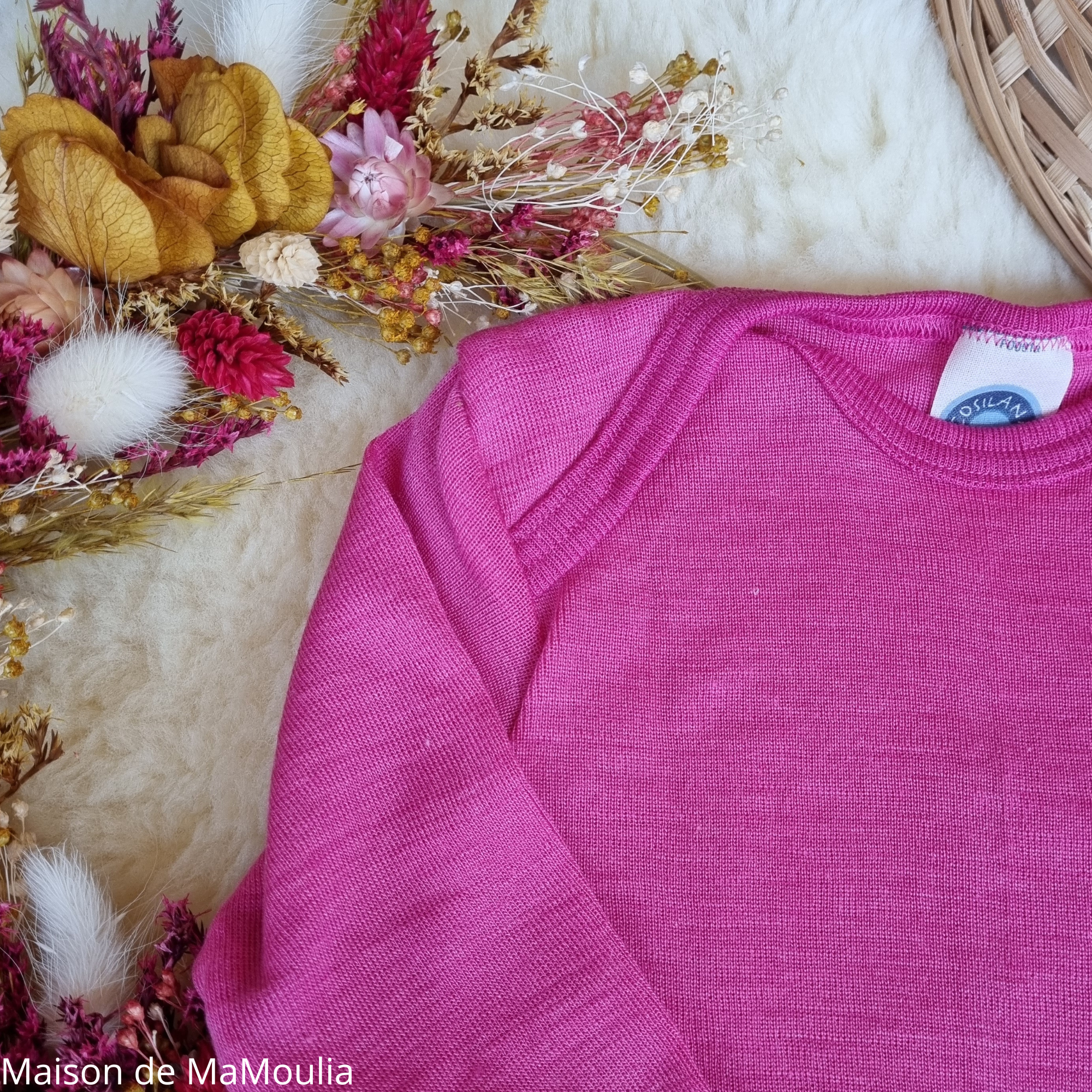 Cosilana - T-shirt bébé manches longues, laine-soie