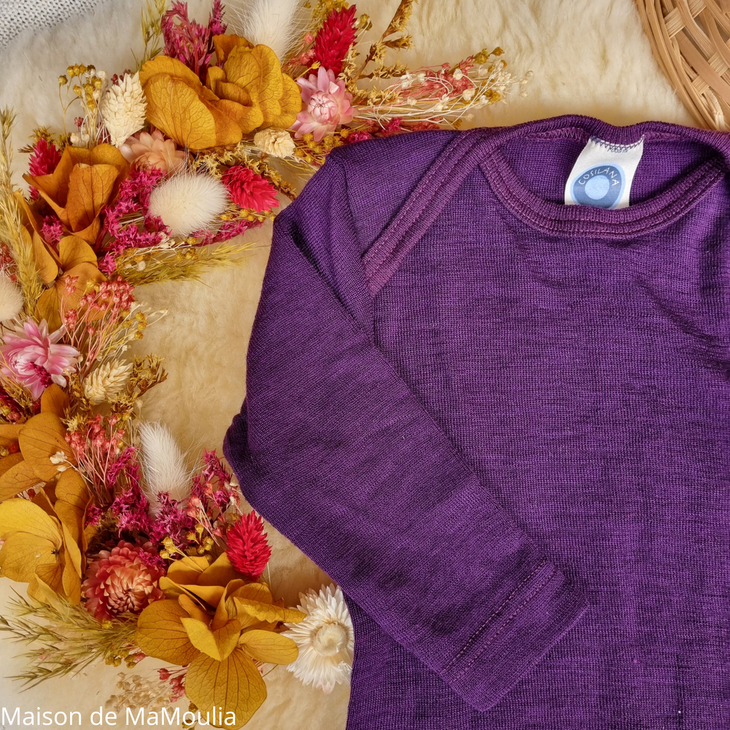 Cosilana - Body bébé manches longues, laine-soie