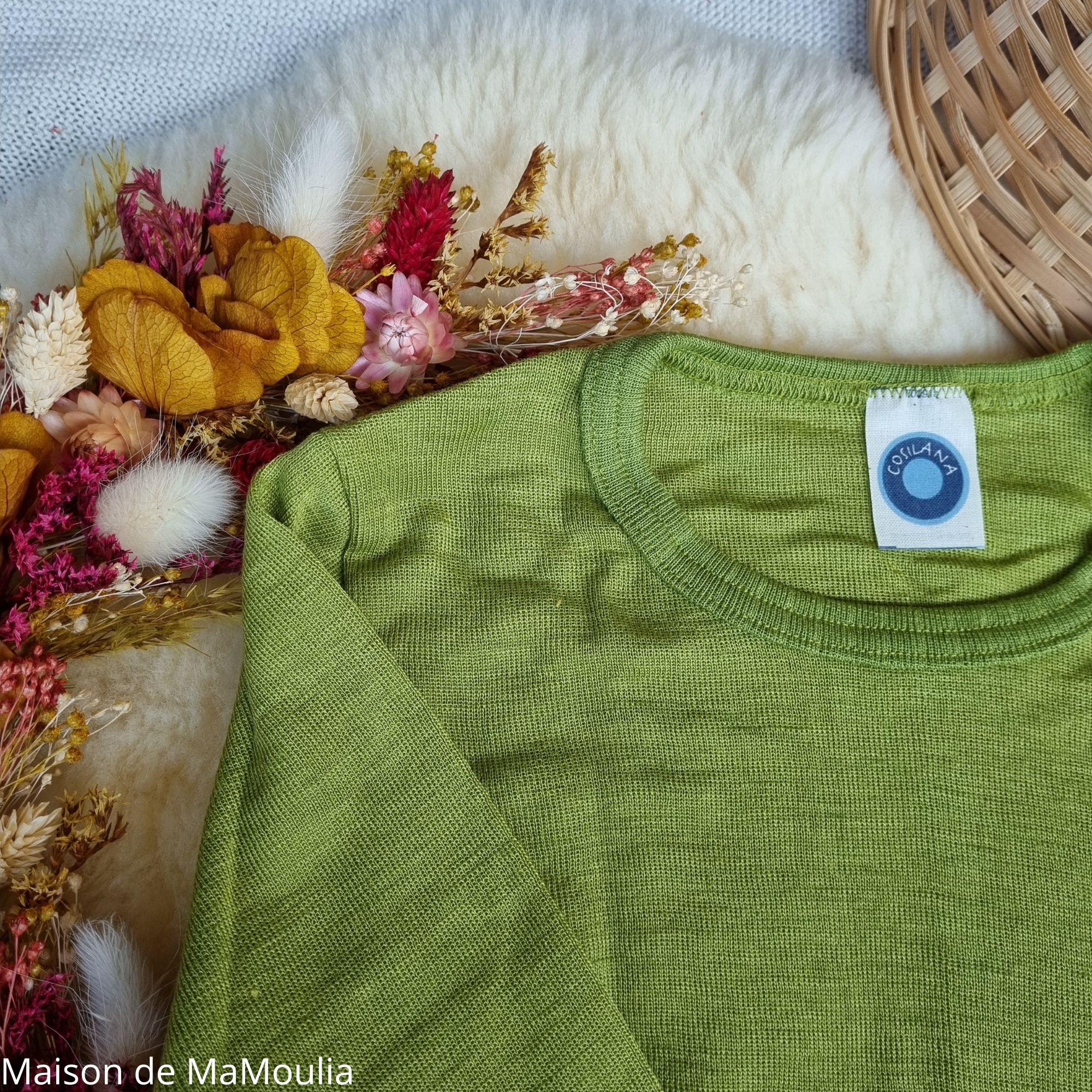 Cosilana - T-shirt enfant manches longues, laine-soie