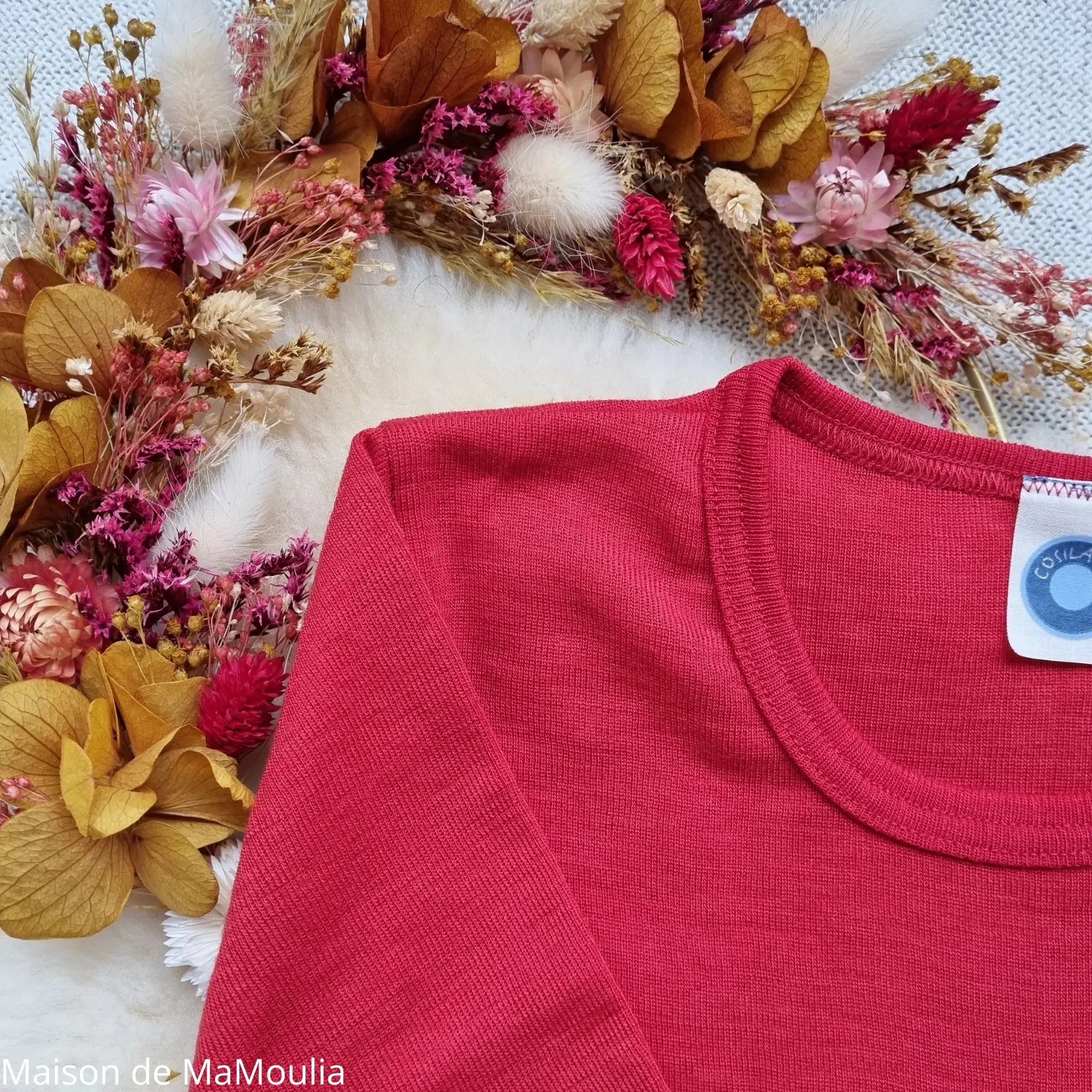 Cosilana - T-shirt enfant manches longues, laine-soie Cosilana
