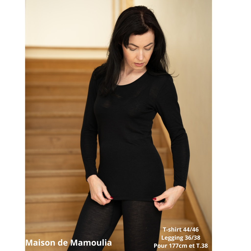Cosilana - T-shirt femme manches longues, laine-soie
