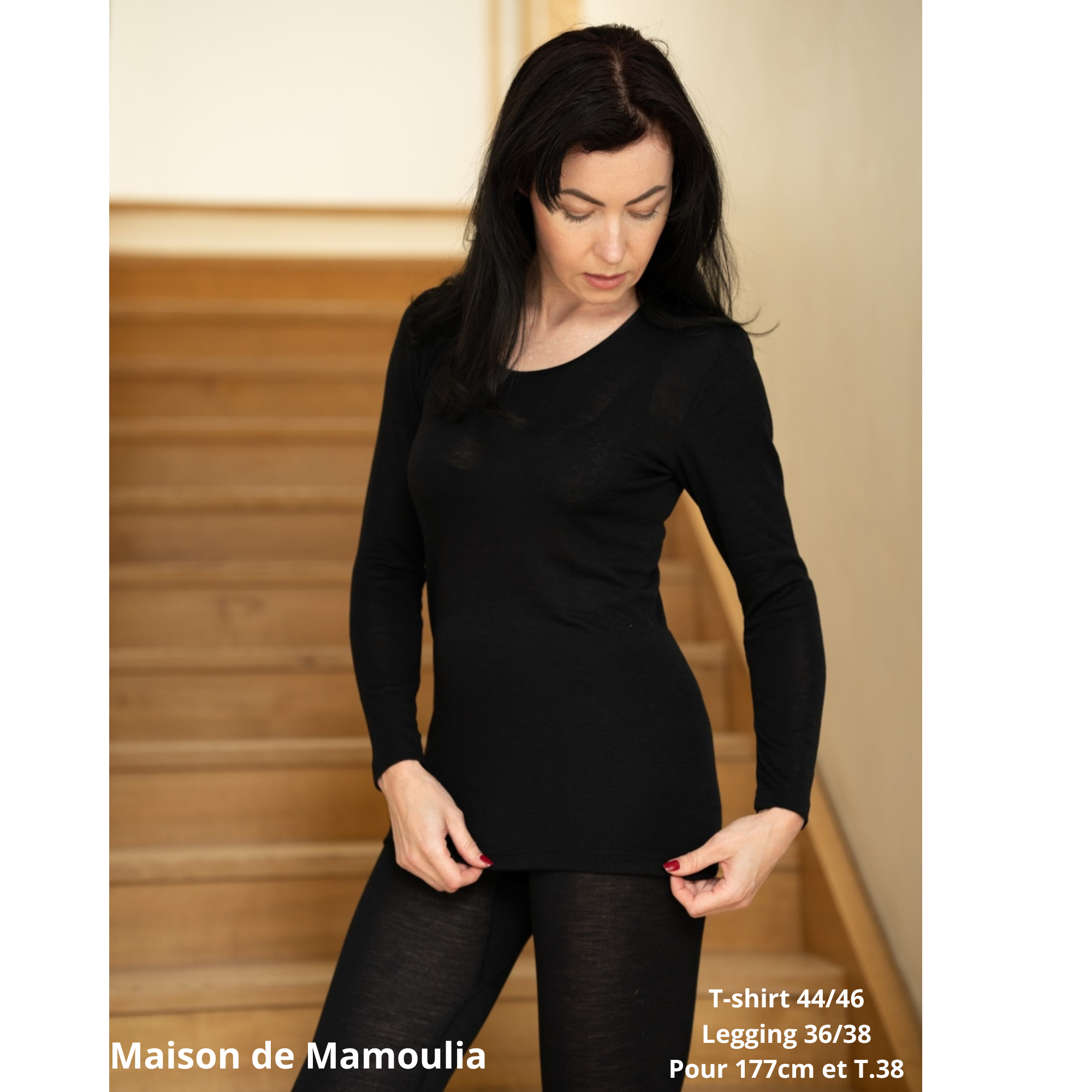 Cosilana - T-shirt femme manches longues, laine-soie