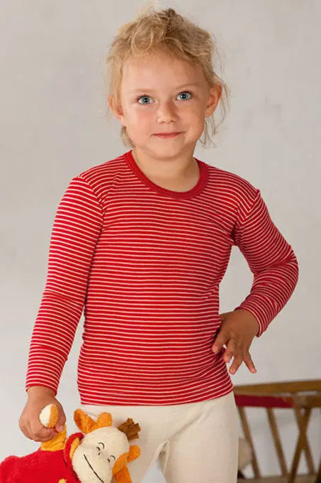 Cosilana - T-shirt enfant manches longues, laine-soie Cosilana