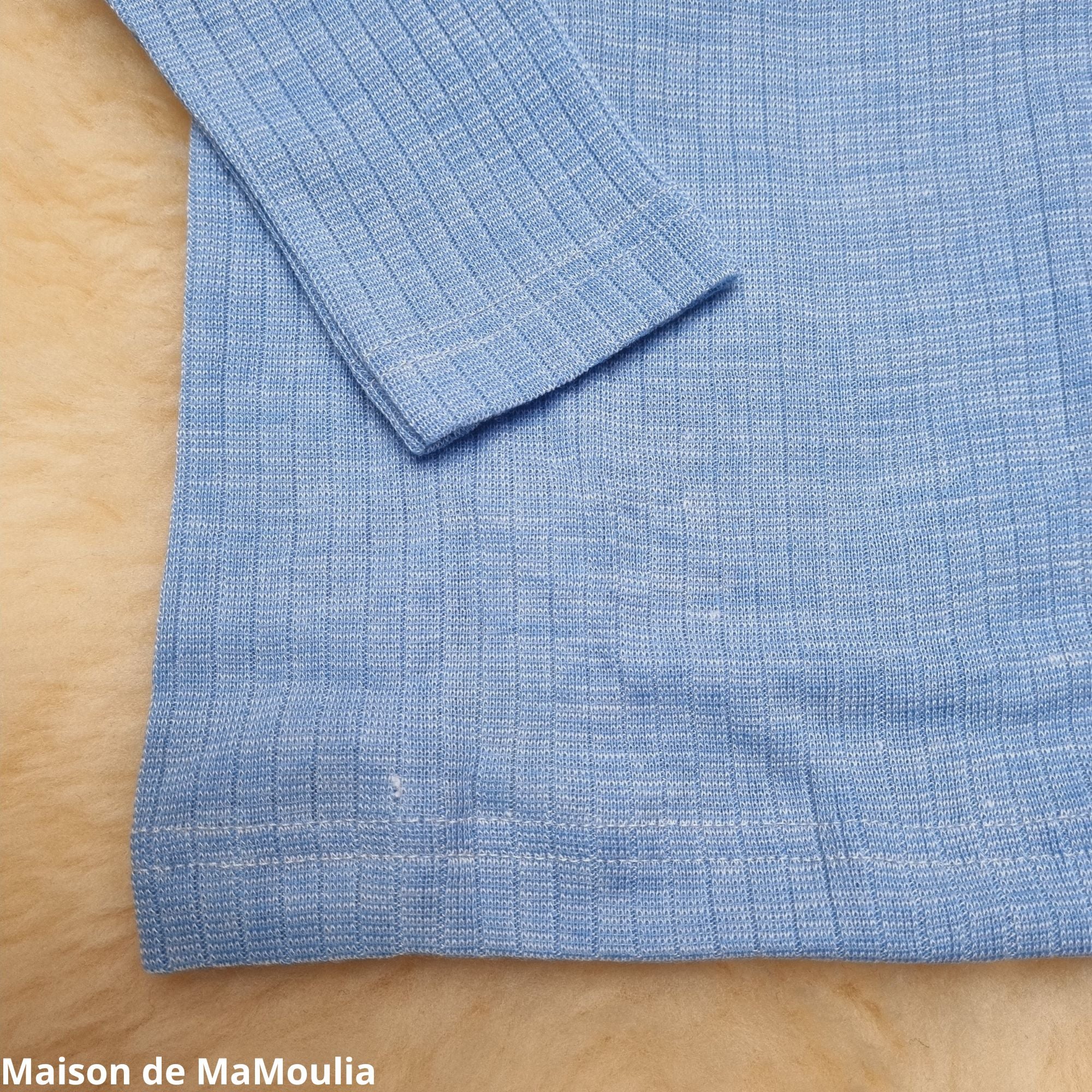 Cosilana - T-shirt manches longues enfant, laine-soie-coton