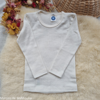 Cosilana - T-shirt manches longues enfant, laine-soie-coton