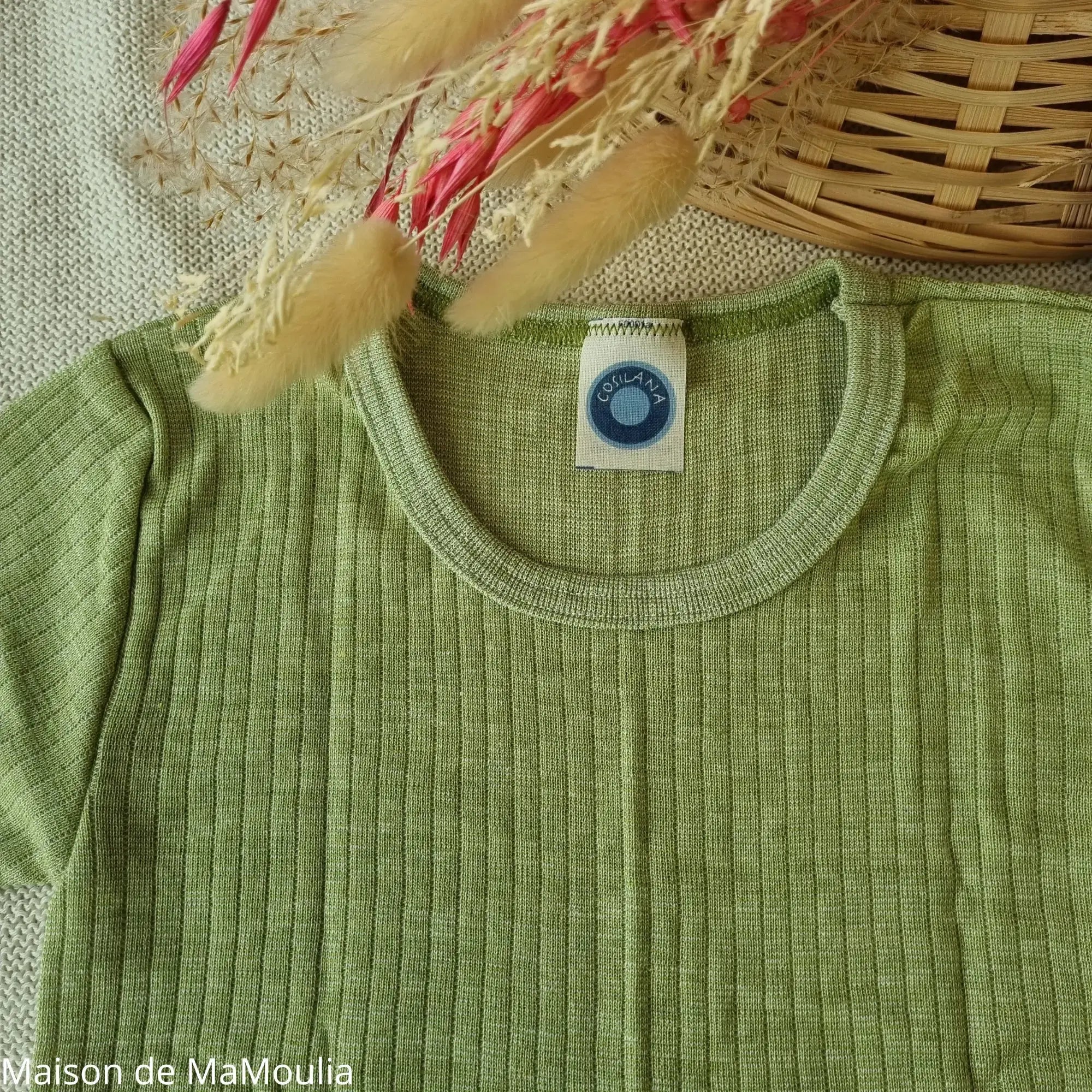 Cosilana - T-shirt manches longues enfant, laine-soie-coton Cosilana