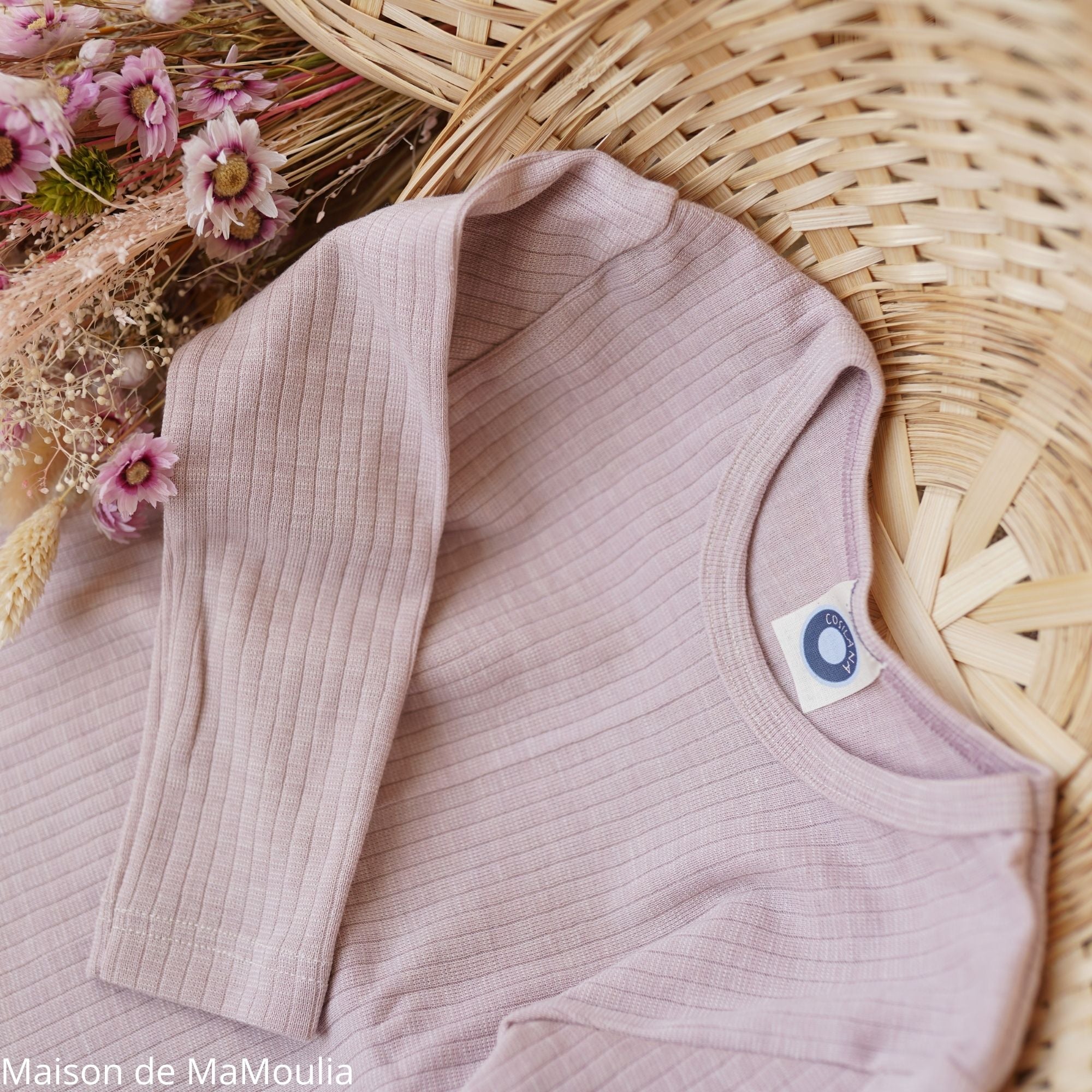 Cosilana - T-shirt manches longues enfant, laine-soie-coton