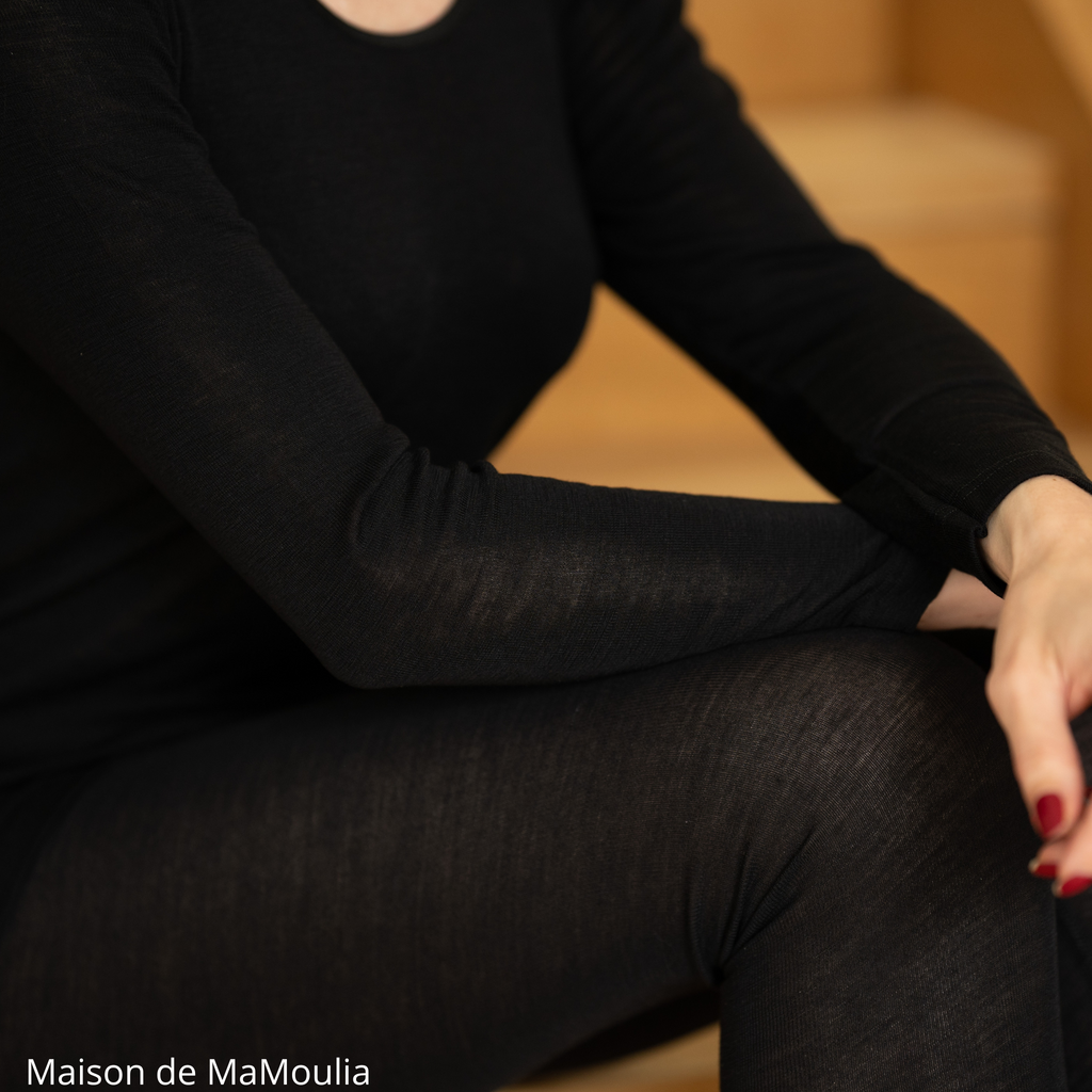 Cosilana - T-shirt femme manches longues, laine-soie