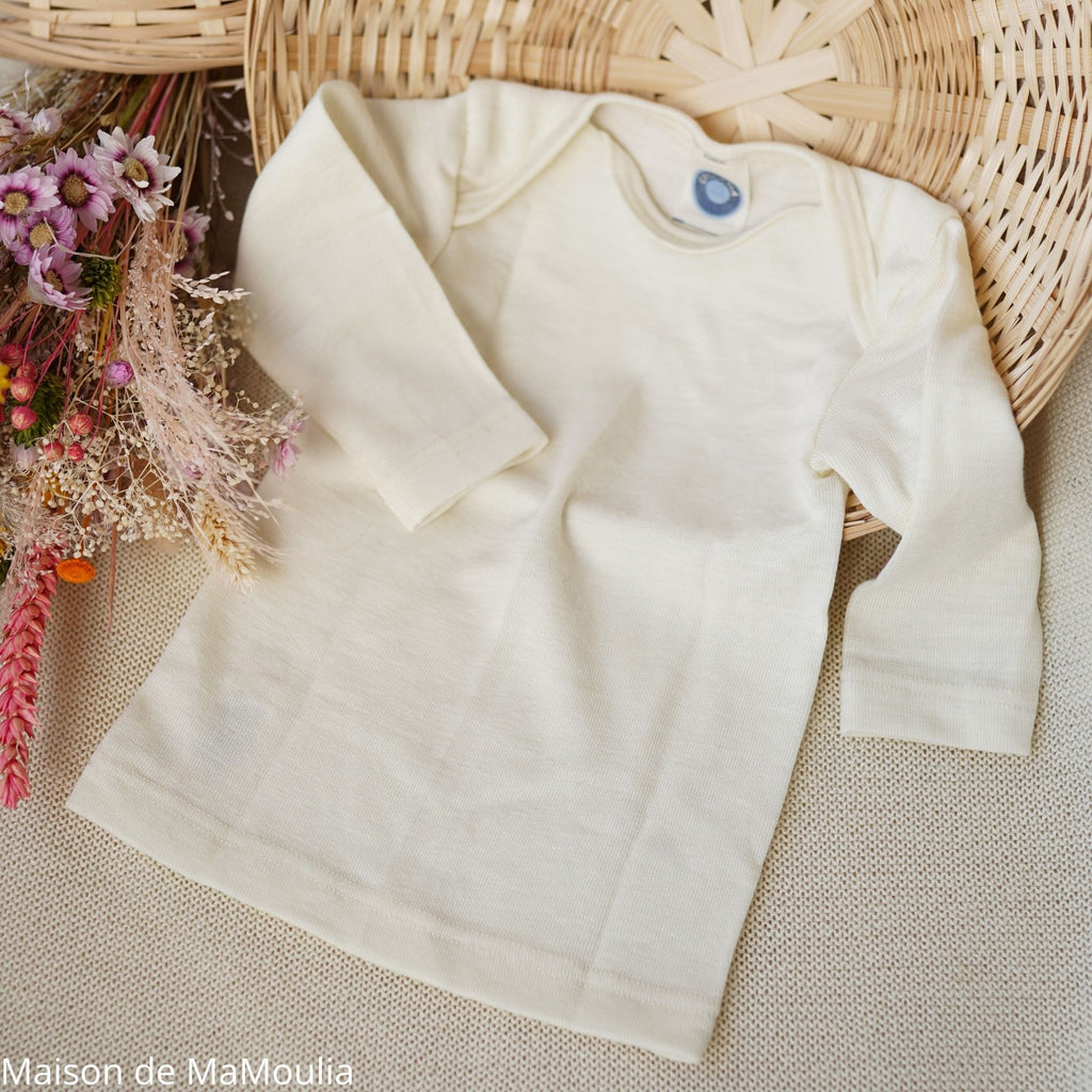 Cosilana - T-shirt bébé manches longues, laine-soie