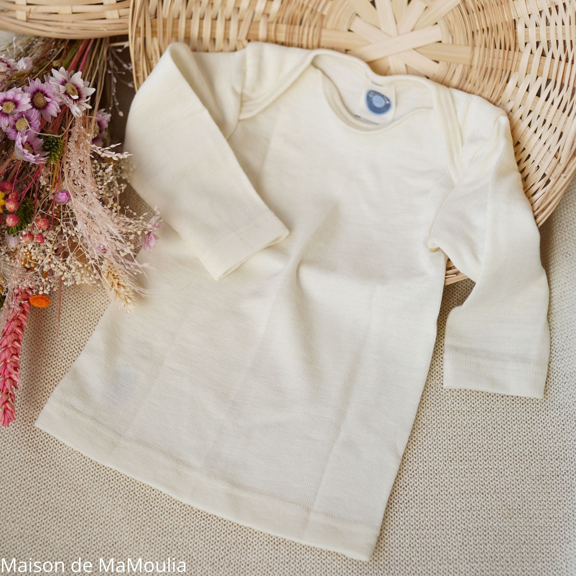 Cosilana - T-shirt bébé manches longues, laine-soie