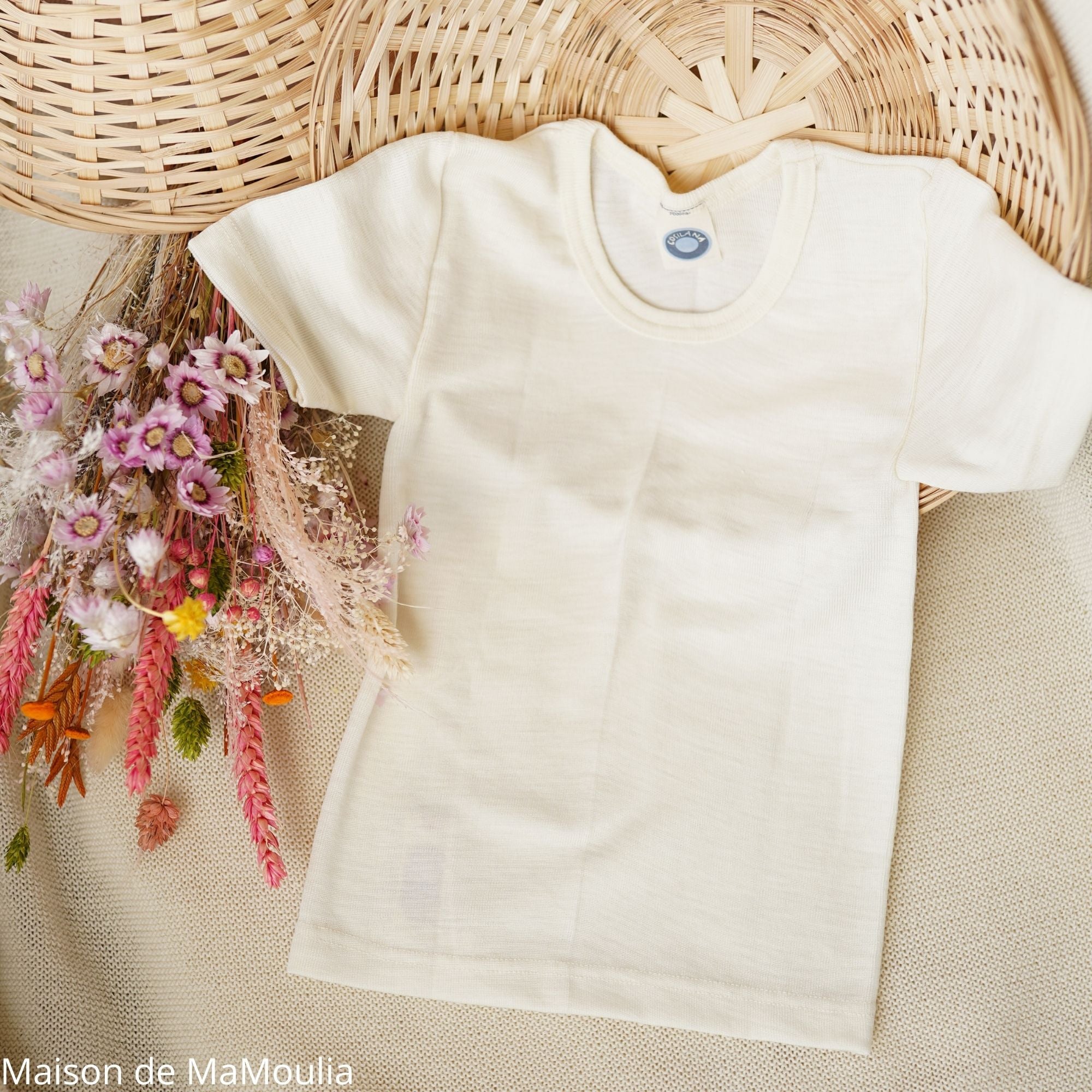 Cosilana - T-shirt enfant manches courtes, laine-soie