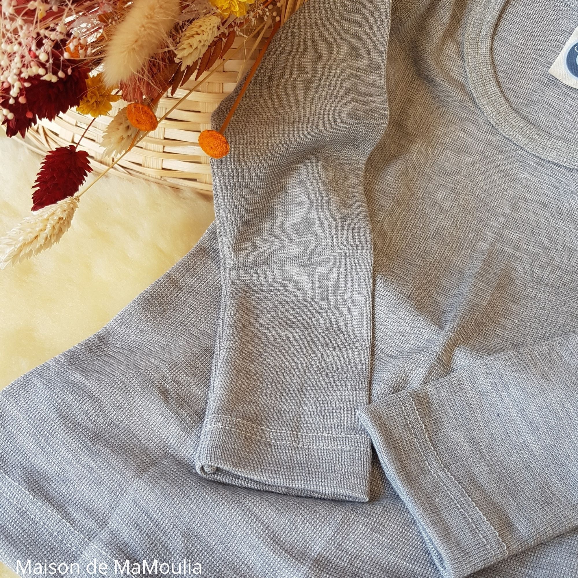 Cosilana - T-shirt enfant manches longues, laine-soie