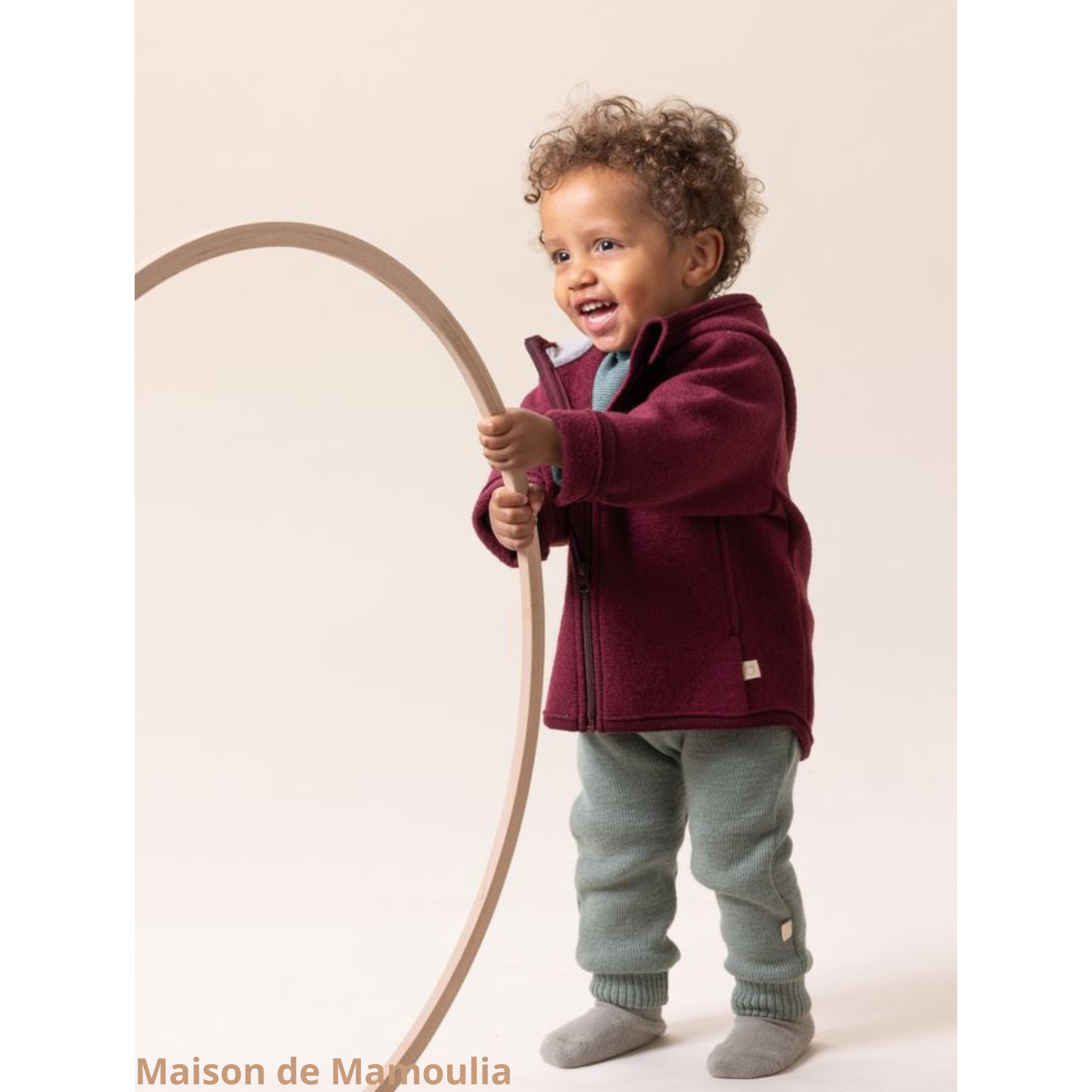 Disana - Veste bébé enfant, laine bouillie avec zip