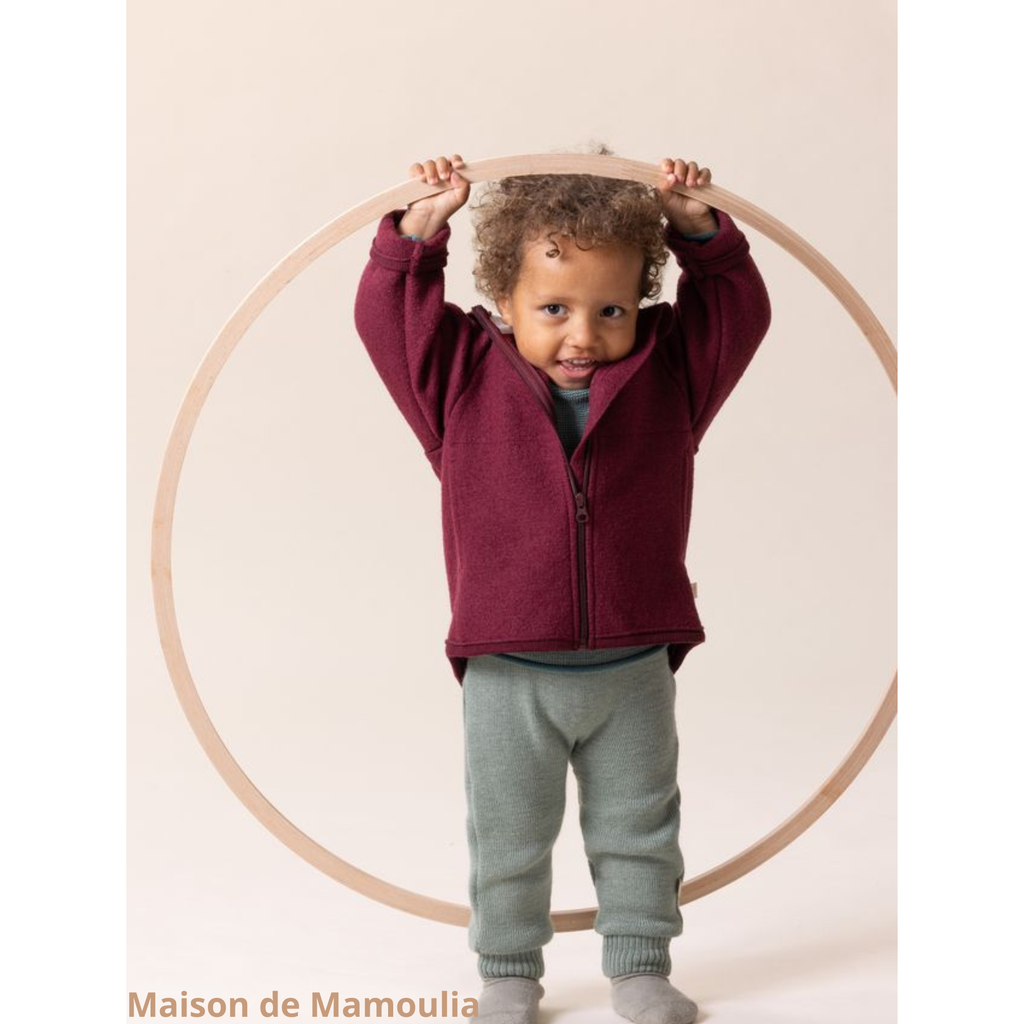 Disana - Veste bébé enfant, laine bouillie avec zip