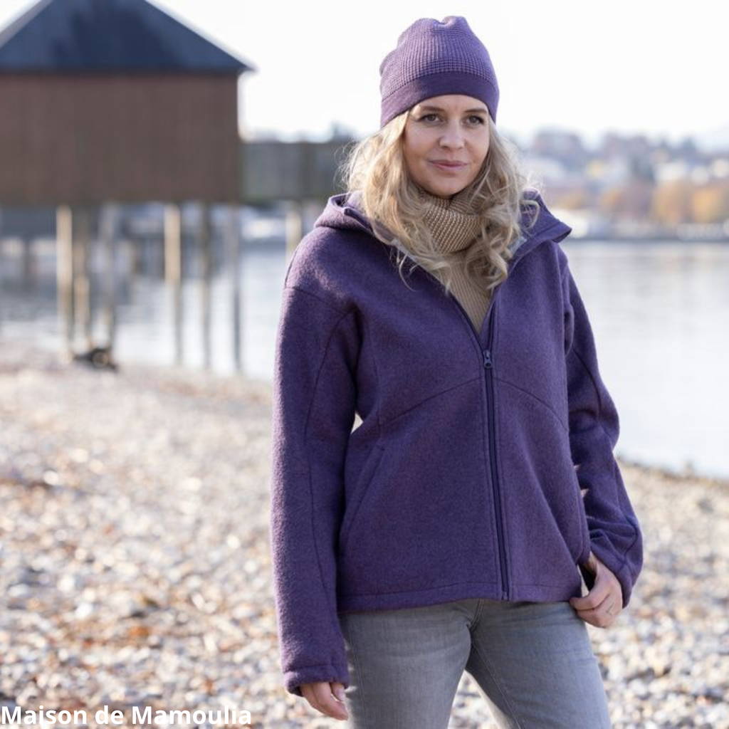 Disana - Veste à capuche femme laine bouillie