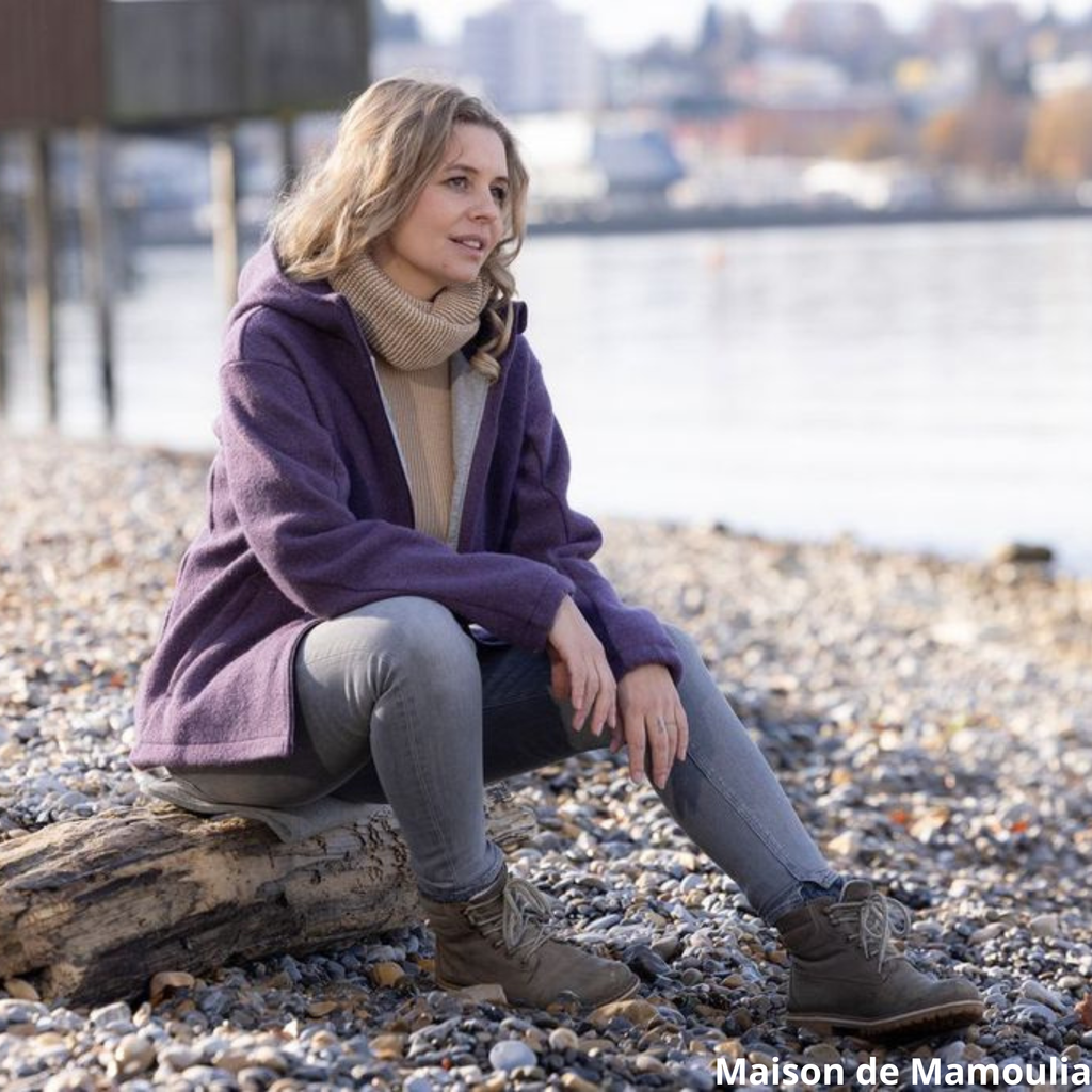 Disana - Veste à capuche femme laine bouillie