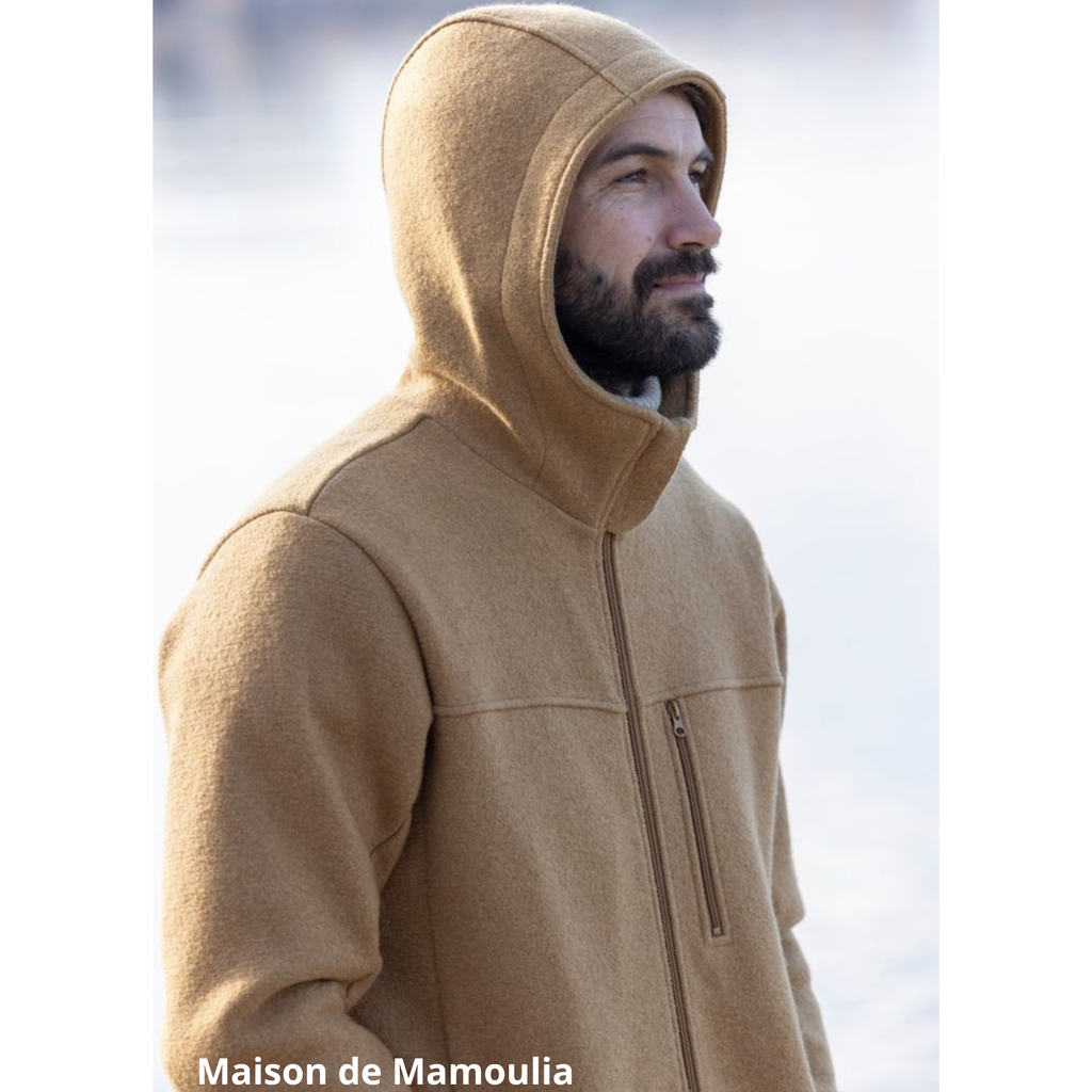Disana - Veste à capuche homme, laine bouillie