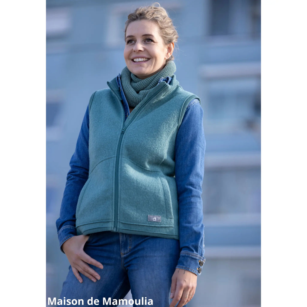 Disana - Gilet sans manches femme, laine bouillie Disana