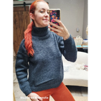 Fuza Wool - Pull Yrsa col roulé laine mérinos, tricoté main Fuza Wool